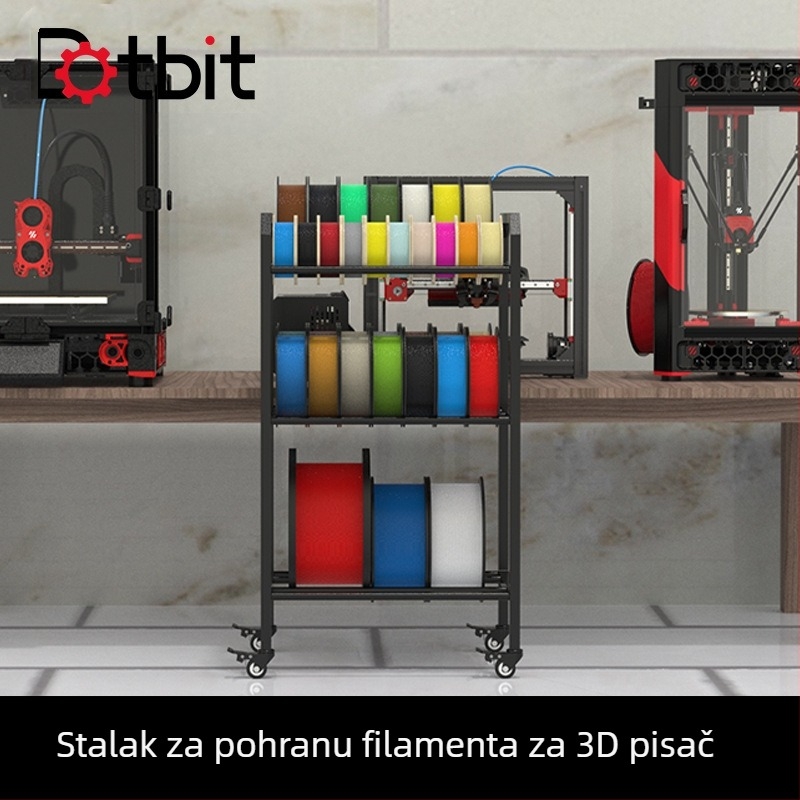 Dotbit držač za skladištenje potrošnog materijala za 3D printer, kompatibilan s pladnjevima promjera 150/200/250/300 mm, lagano se premješta.