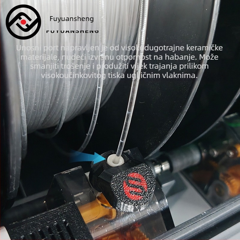 Dodatna oprema za 3D printer: AMS keramički port za hranjenje filamenta, otporan na habanje, kompatibilan s Tuozhu X1/P1P/X1C, set od 4 komada