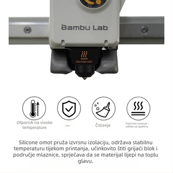 A1/A1mini nadograđena hot-end sklop s odvojivom mlaznicom od tvrde čelika i silikonskim kućištem otporan na visoke temperature