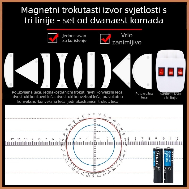 Liuxin Magnetski privlačni izvor svjetla, 12-dijelni set za optičke eksperimente iz fizike za srednju školu