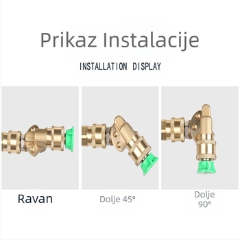 Visokotlačna vodena pištolja s 7-stupanjskim podešavanjem i 5-stupanjskim kutnim priključkom, čista bakar, 4500 psi