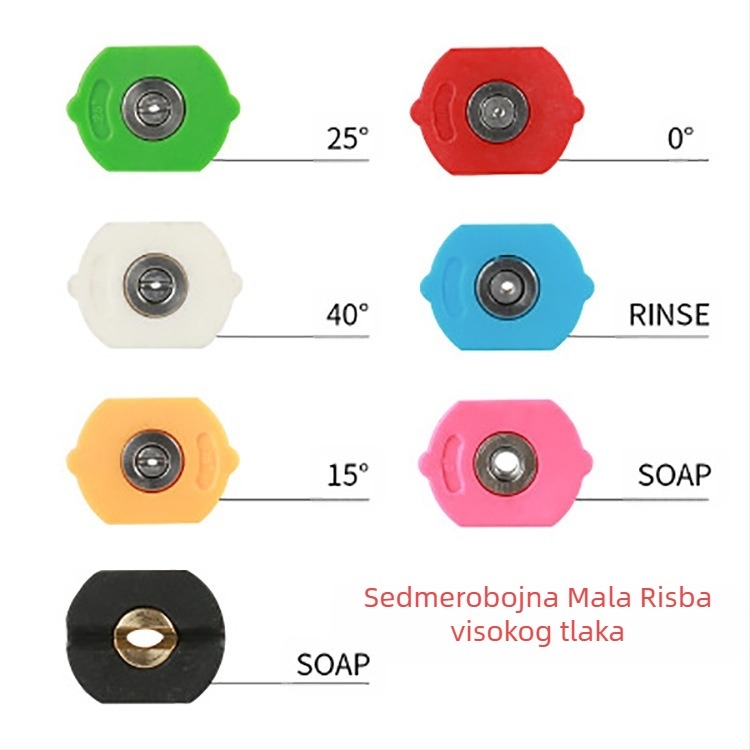 Visokotlačna vodena pištolja s 7-stupanjskim podešavanjem i 5-stupanjskim kutnim priključkom, čista bakar, 4500 psi