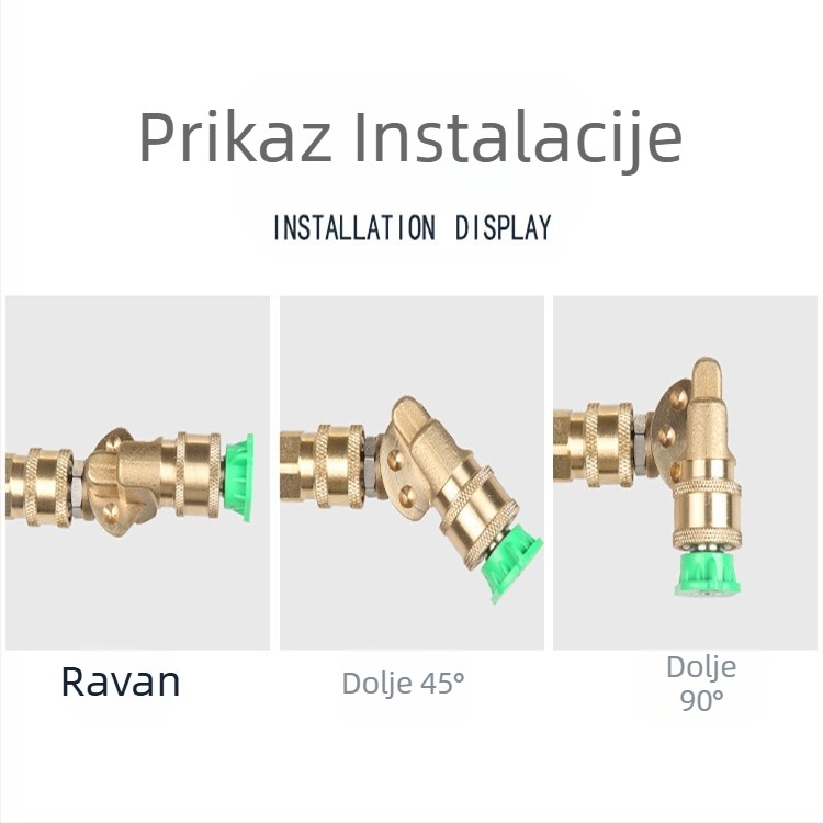 Visokotlačna vodena pištolja s 7-stupanjskim podešavanjem i 5-stupanjskim kutnim priključkom, čista bakar, 4500 psi