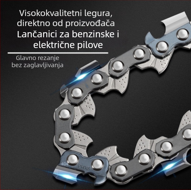Deto lanac za lančanu pilu — kompatibilan s raznim modelima pila, tvrdoća zuba 8 HRC, za benzinsku pilu