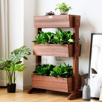 Drveni višeslojni stalak za lonce, podni stalak za balkon, pomični, za cvijeće i povrće
