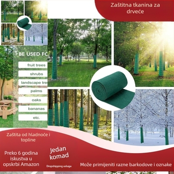 Set za omatanje stabala za vrt s užetom za omatanje, poliester, zaštita od mraza i vjetra za voćke i grmlje