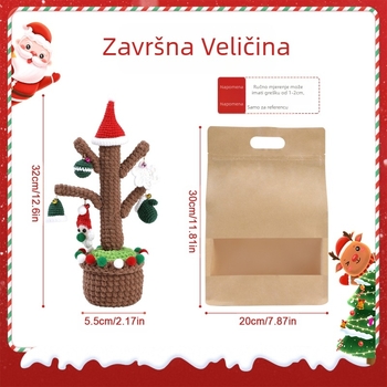 Set materijala za kukičanje lutaka – ručno kukičani božićni ukrasi za posude, 50 komada po kutiji, bruto težina 0.33 kg, bez prerade