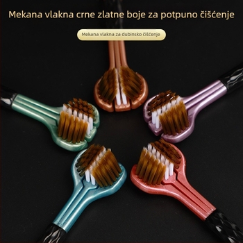 Brush Cool trostruka četkica za zube, model 995, ručna, paket od 5 kom, strugalica za jezik