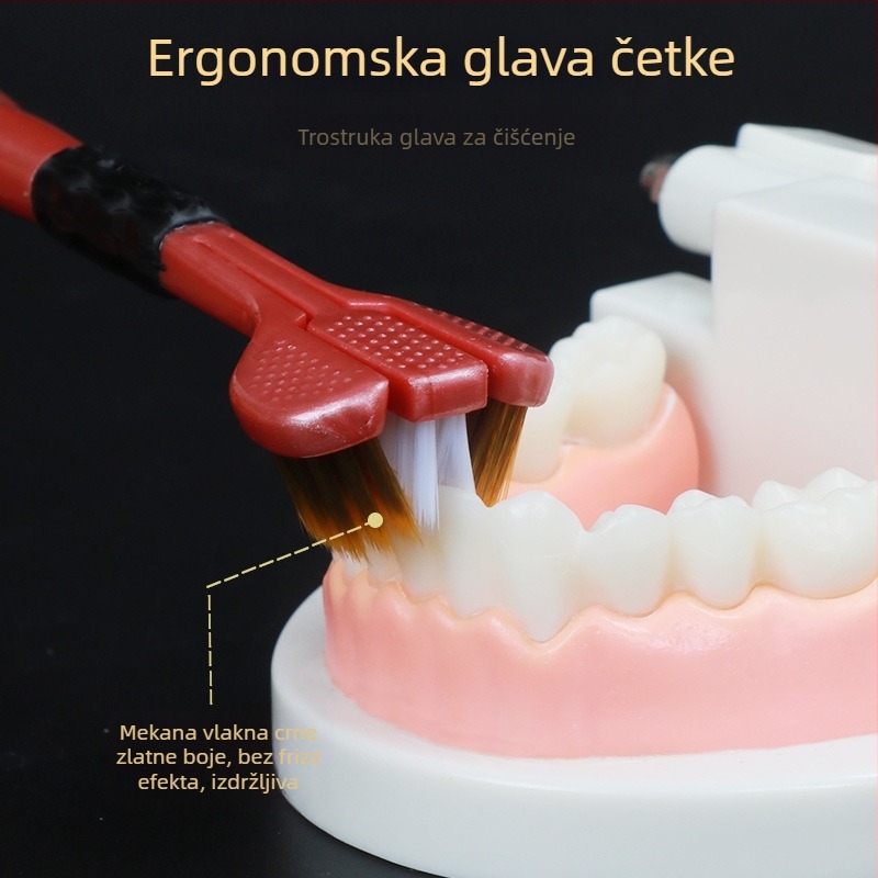 Brush Cool trostruka četkica za zube, model 995, ručna, paket od 5 kom, strugalica za jezik