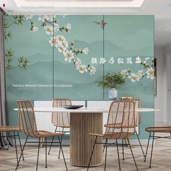 Zidno oblaganje s vezom, Novi kineski stil, otporno na vlagu, premium razred, od Yaliju Soft Furnishings