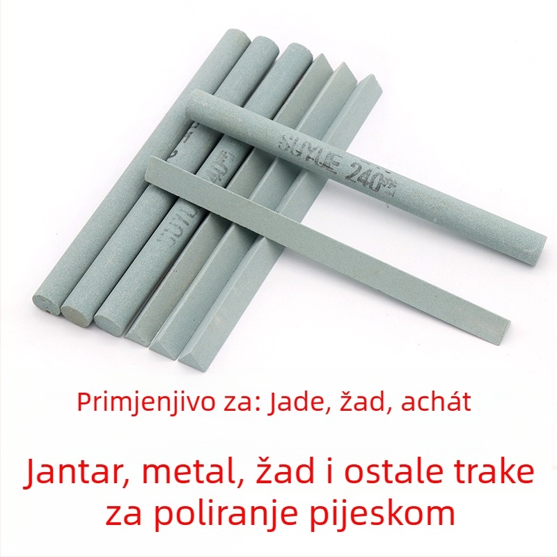 Soochow Mill Silicij-karbid oli kamen trak za poliranje – kružni/trojkutni oblik, za jade, jadeit, ahat, jantar i metalni nefrit
