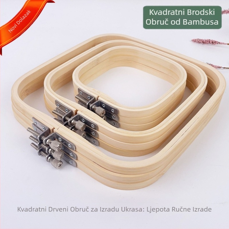 Kvadratni bambusni okvir za križno šivanje, kineski stil