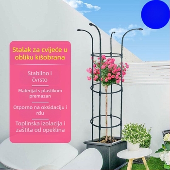 Stalak za cvijeće u obliku kišobrana za penjačke biljke, vanjski vrtni okvir, podrška za ruže i Clematis, promjer cijevi 11 mm