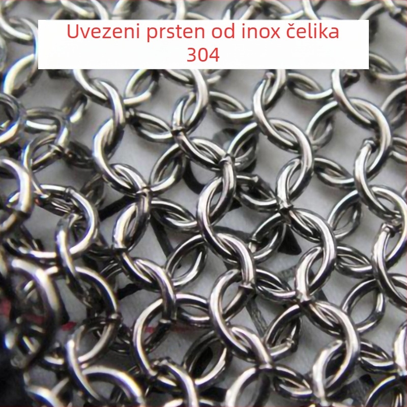 BX 5201 Rukavice otporne na rez s 304L nehrđajućim čeličnim prstenom, duljina 22 cm, za preradu mesa