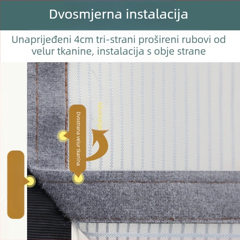 Zaslon protiv komaraca za vrata s dijamantnom mrežom, bočno otvaranje, magnetsko zatvaranje, spavaća soba, zavjesa za vrata s Velcro-om