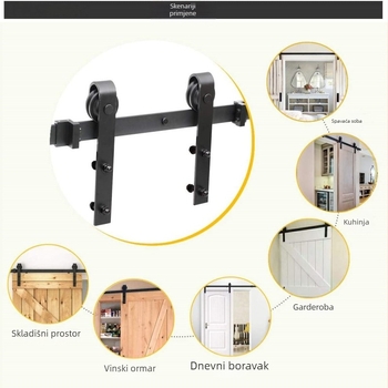Xin Qirui komplet za sklapanje kliznih vrata, aluminijska legura, završna obrada mlazom pijeska, prilagodljivo obrađivanje