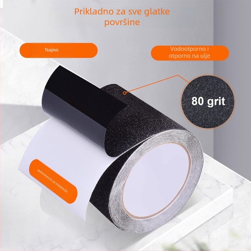PVC protivklizna traka za stepenice i kupaonicu, pravokutnog oblika, debljina 0,1 mm, -10 do 50°C, mat završna površina, otporna na habanje