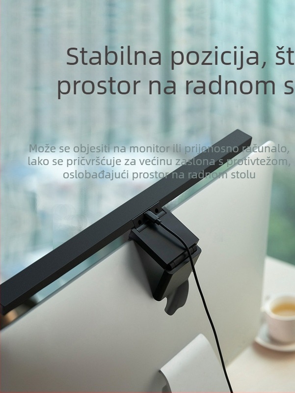 Klip LED stolna svjetiljka za oči, regulacija svjetline, dodirni prekidač, USB napajanje