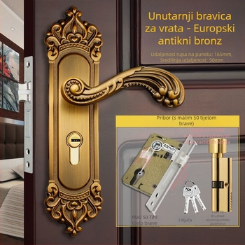 Unutarnja dverna ključavnica s kvakom, aluminijska legura, model L208, Xinpin Hair, moderan minimalistički stil