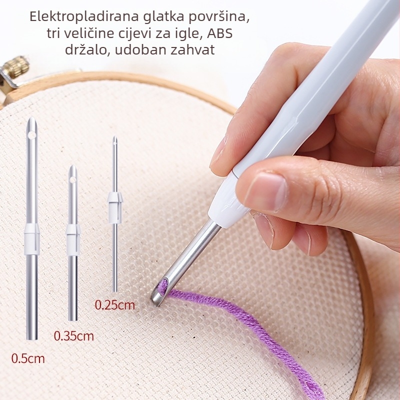 Prilagodljivi alat za punch needle s višestrukim iglama i cijevi; Brand: airo; Uvoz: Ne; Logo: Ispisano