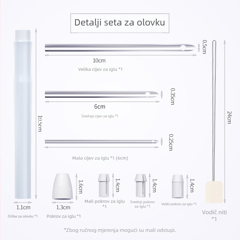 Prilagodljivi alat za punch needle s višestrukim iglama i cijevi; Brand: airo; Uvoz: Ne; Logo: Ispisano