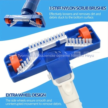 Unaprjeđeni podvodni alat za usisavanje nečistoća iz bazena s 4 aluminijske šipke