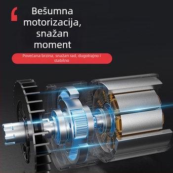 Električni udarni odvijač s punjivom litijskom baterijom, 21V, 3500 udara, zatezanje standardnih vijaka do 10 i vijaka visoke čvrstoće do 20