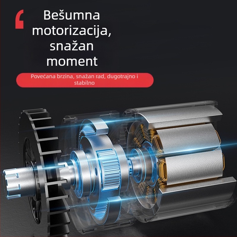 Električni udarni odvijač s punjivom litijskom baterijom, 21V, 3500 udara, zatezanje standardnih vijaka do 10 i vijaka visoke čvrstoće do 20
