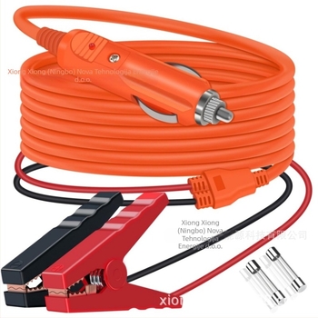 Bear 14 AWG Kabel za punjenje automobila s utičnicom za upaljač i klipom za bateriju u obliku krokodila, PVC oklop, Napajajući kabel za punjenje vozila: automobili, RV, motocikli, brodovi, prikolice, traktori, kamioni