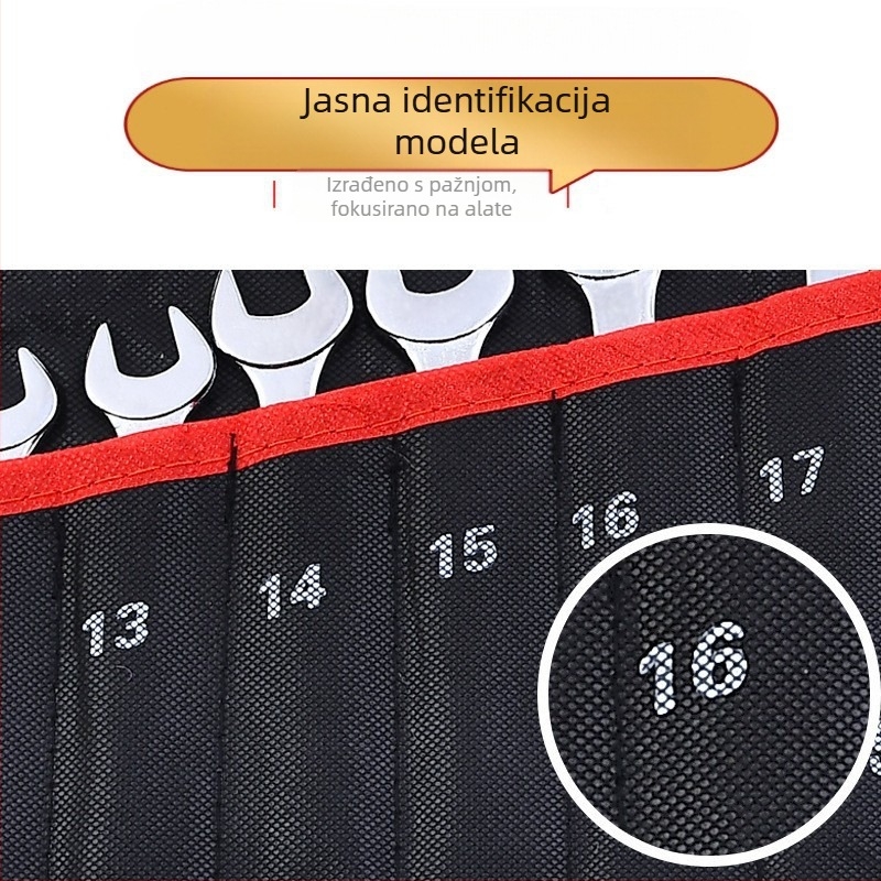 Meiqi set ključeva s ratchetom, dvostrano otvorene glave, 22 komada, krom-vanadij čelik