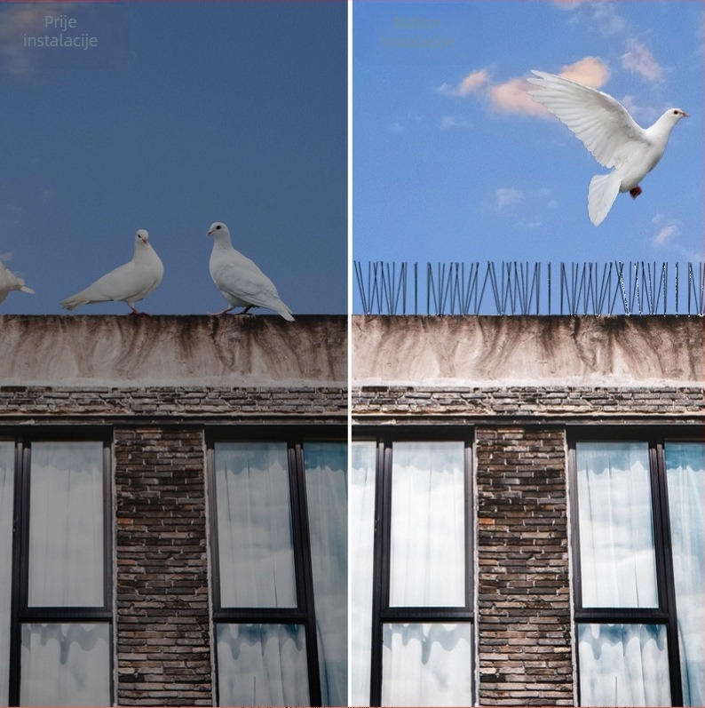 Balkonske bodlje protiv ptica – Model 223, plastika i nehrđajući čelik, odvraćanje ptica