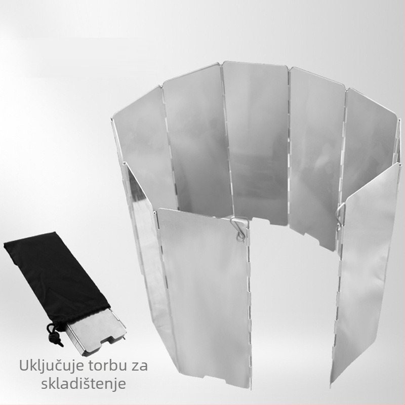 Like the Sun sklopiva vjetrozaštita za kampiranje - aluminijski paneli od legure, setovi od 8/10/12 komada, s mehanizmom zaključavanja, u torbi od Oxford platna