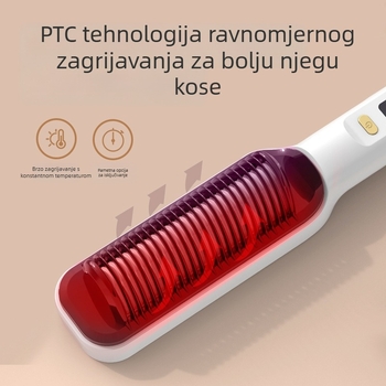 Četka za ravnanje kose s titanij-turmalinskim premazom i negativnim ionima, 15 razina regulacije temperature, 45W pri 220V (žično)