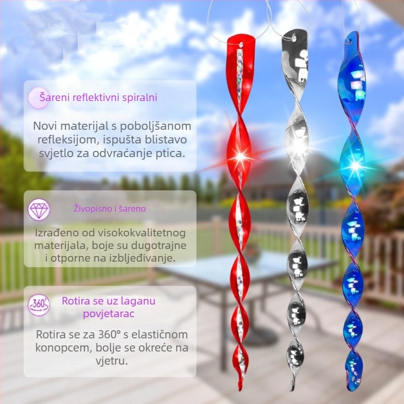 Plastična reflektivna štapić za otjerivanje ptica, 10 kom, marka Min yin, za ukrašavanje vrta i otjerivanje ptica, izdržljiva