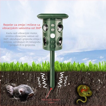 Vanjski repelent za životinje - 12V, 5W, ultrazvučni raspon 13,5–45,5 kHz, model 669A, kolumnasti dizajn