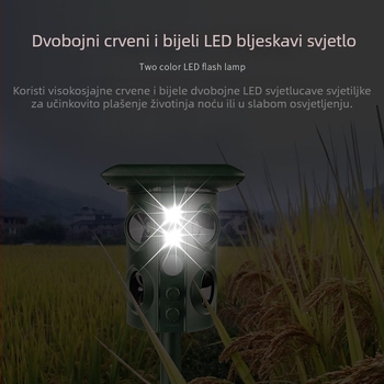 Vanjski repelent za životinje - 12V, 5W, ultrazvučni raspon 13,5–45,5 kHz, model 669A, kolumnasti dizajn