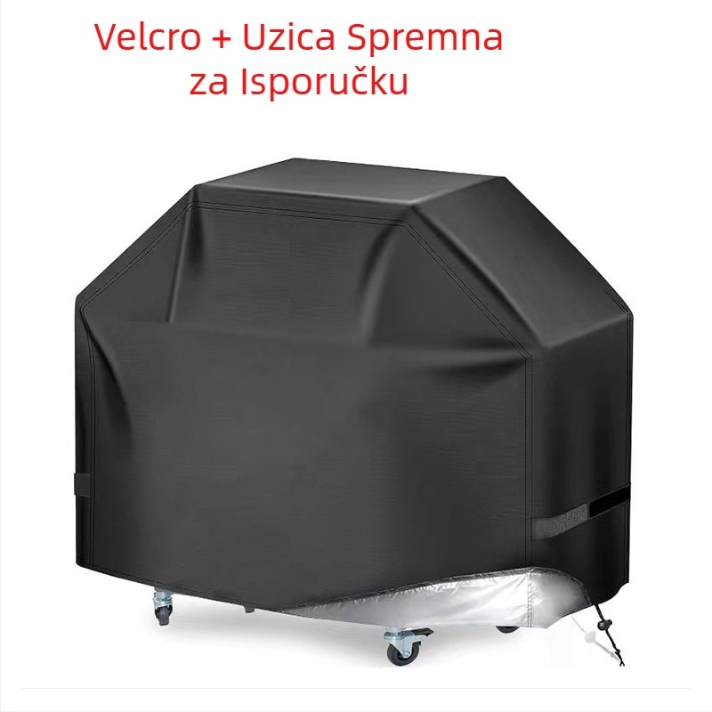 Okrugli pokrov za roštilj, 210D Oxford tkanina, za vanjsko ognjište, prašini UV zaštita, moderni minimalistički stil