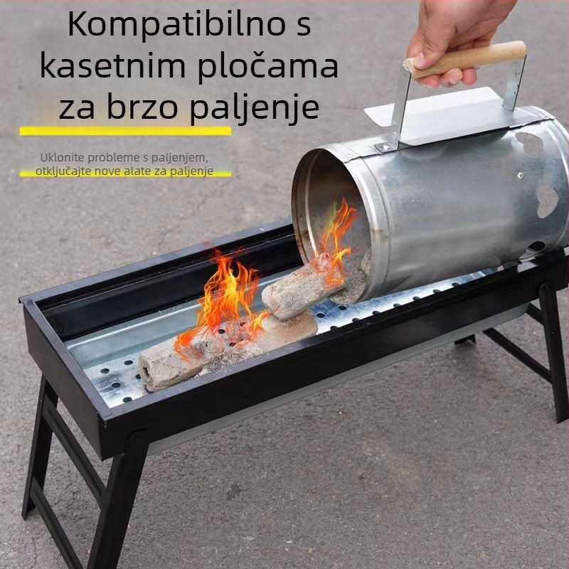 Cijev za paljenje ugljena za roštilj — od željeza, moderan minimalistički dizajn