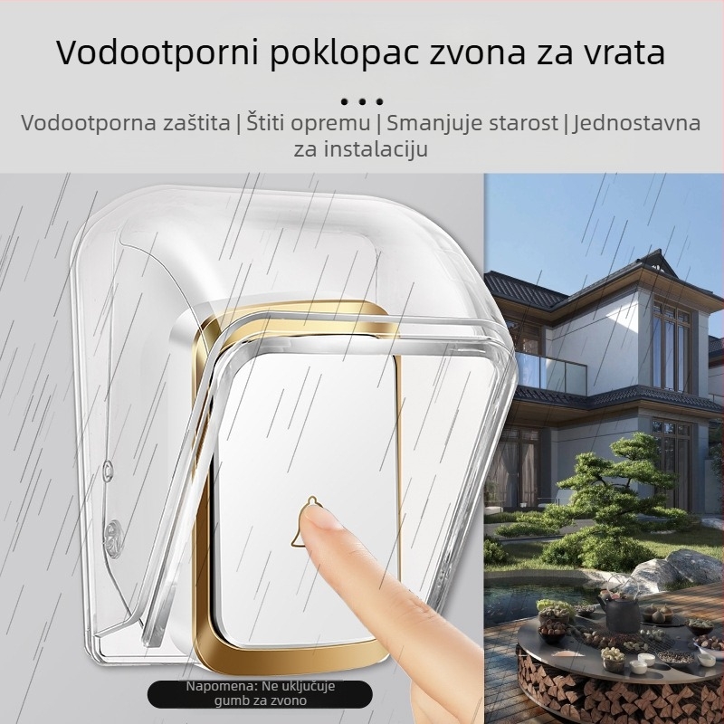 Bežični zvonac za vrata Cacazi, model E10, vanjski vodootporni kućište