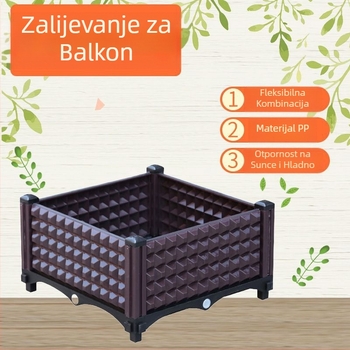 Plastična kutija za sadnju povrća za balkon i krovnu terasu, snažna i izdržljiva, slobodno stoji na podu, jednostavan stil, kućno vrtlarenje