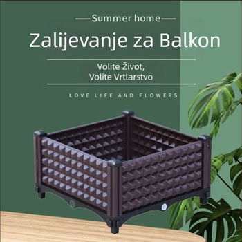 Plastična kutija za sadnju povrća za balkon i krovnu terasu, snažna i izdržljiva, slobodno stoji na podu, jednostavan stil, kućno vrtlarenje