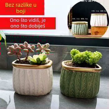 Keramički lonac za sukulente, prozračan i otporan, pečen pri visokim temperaturama, za stol ili pod