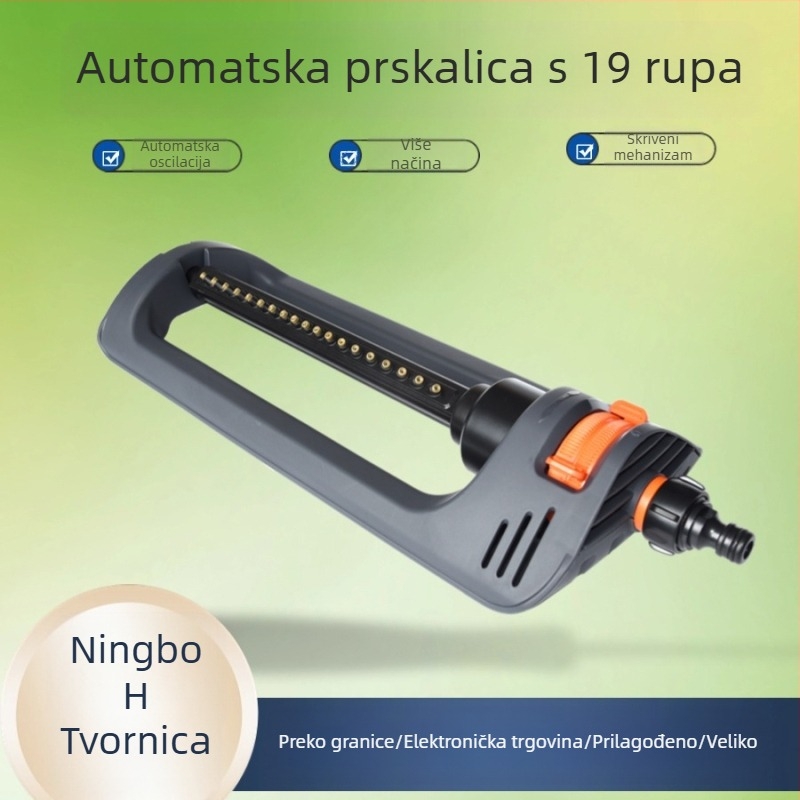Bluebird vrtni raspršivač s 19 otvora, plastično kućište + aluminijska cijev, oscilirajuće navodnjavanje, OEM