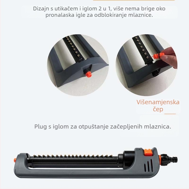 Bluebird vrtni raspršivač s 19 otvora, plastično kućište + aluminijska cijev, oscilirajuće navodnjavanje, OEM