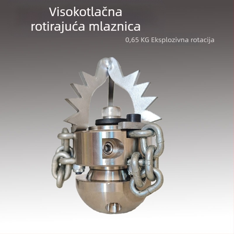 Visokotlačna rotirajuća mlaznica za čišćenje kanalizacije (nehrđajući čelik) – čisti masnoće, mulj i korijenje drveća