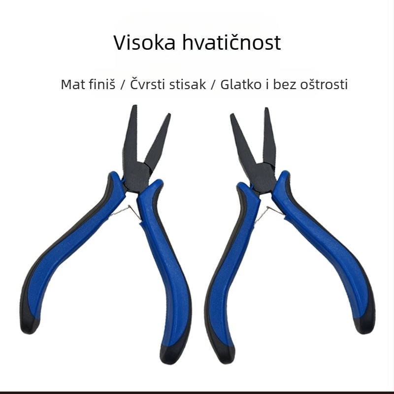 Plošte kliješta s teflonskim premazom i plastičnom drškom za DIY nakit, vezivanje kukica i vučenje konca