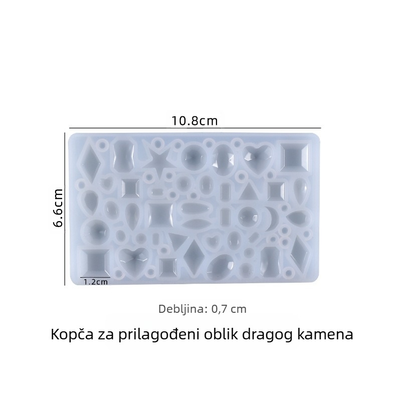 Yu Meiren silikonska kalupa za smolu nakit – nepravilni oblici (srce, geometrijski, kapljica, mjesec, petokraka zvijezda) za naušnice i privjeske