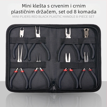 Mini kliješti s platnenom presvlakom na ručkama i plastično premazanim držačem, 8-djelni set za ugradnju, rastavljanje i instalaciju (Brand: DZT; Materijal: 45# čelik; Čvrstoća: visoka)