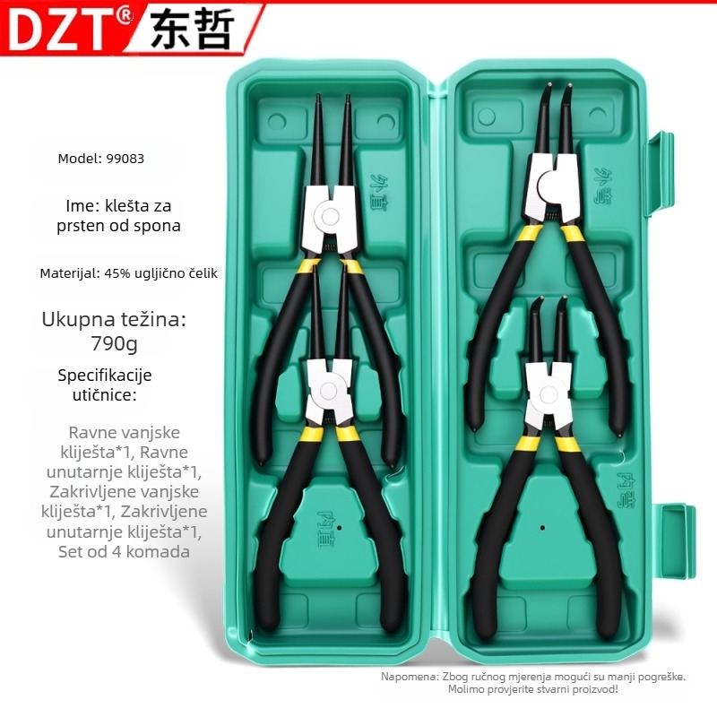 Mini kliješti s platnenom presvlakom na ručkama i plastično premazanim držačem, 8-djelni set za ugradnju, rastavljanje i instalaciju (Brand: DZT; Materijal: 45# čelik; Čvrstoća: visoka)