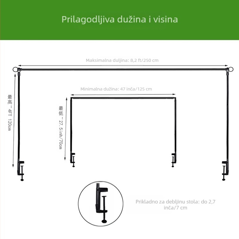Metalni stolni okvir za pozadinu proslave rođendana sa spiralnim dizajnom — moderni minimalistički stil